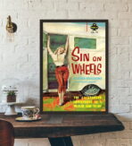vintage caravan poster with pin up