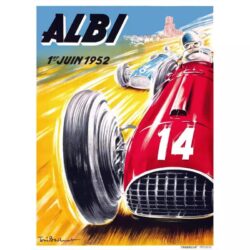 vintage car racing poster