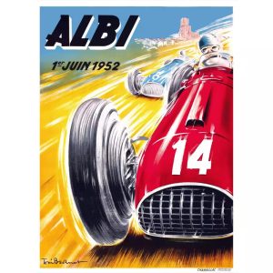 vintage car racing poster