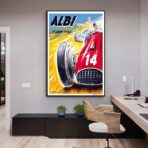 vintage car racing poster