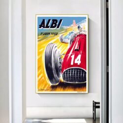 vintage car racing poster