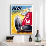vintage car racing poster
