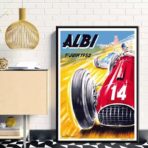 vintage car racing poster