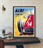 vintage car racing poster