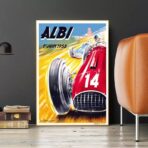 vintage car racing poster