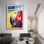 vintage car racing poster