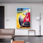 vintage car racing poster