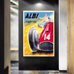 vintage car racing poster
