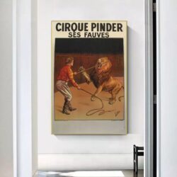 vintage lion circus poster