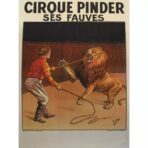 vintage lion circus poster