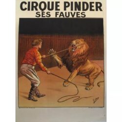 vintage lion circus poster
