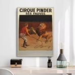 vintage lion circus poster