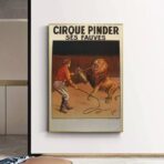 vintage lion circus poster