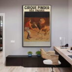 vintage lion circus poster
