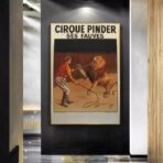 vintage lion circus poster