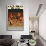 vintage lion circus poster