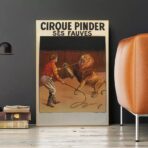 vintage lion circus poster