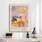 vintage child sewing poster