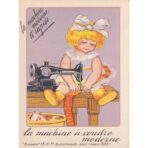 vintage child sewing poster