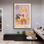 vintage child sewing poster