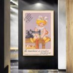 vintage child sewing poster