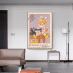 vintage child sewing poster