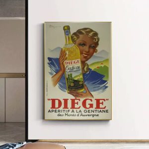 vintage alcohol kitchen poster