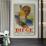 vintage alcohol kitchen poster