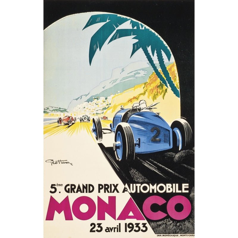 poster grand prix monaco 1933 poster grand prix monaco 1933