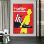 displays the tall blond with a black shoe