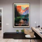 vintage mountain poster