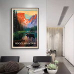 vintage mountain poster
