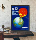vintage hot air balloon poster