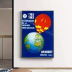 vintage hot air balloon poster