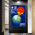 vintage hot air balloon poster
