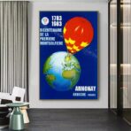 vintage hot air balloon poster