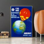 vintage hot air balloon poster