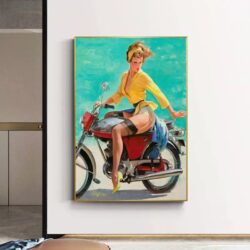 pin up motorcycle poster