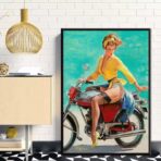 pin up motorcycle poster