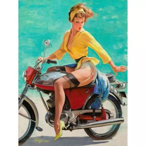 pin up motorcycle poster