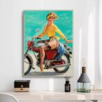pin up motorcycle poster