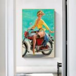 pin up motorcycle poster