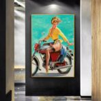 pin up motorcycle poster