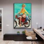 pin up motorcycle poster