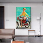 pin up motorcycle poster