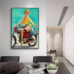 pin up motorcycle poster