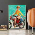 pin up motorcycle poster
