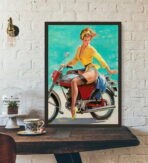 pin up motorcycle poster
