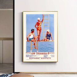 vintage swimming pool poster