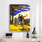vintage motorcycle advertising poster